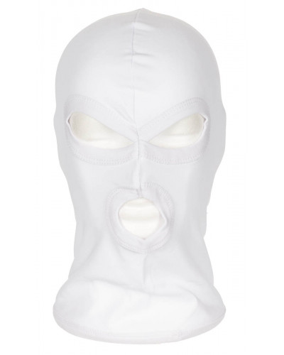 Balaclava, 3-Loch, dünn,weiß, 100 % Baumwolle