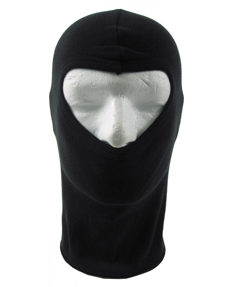 Balaclava, 1-Loch, dünn,schwarz, 100 % Baumwolle