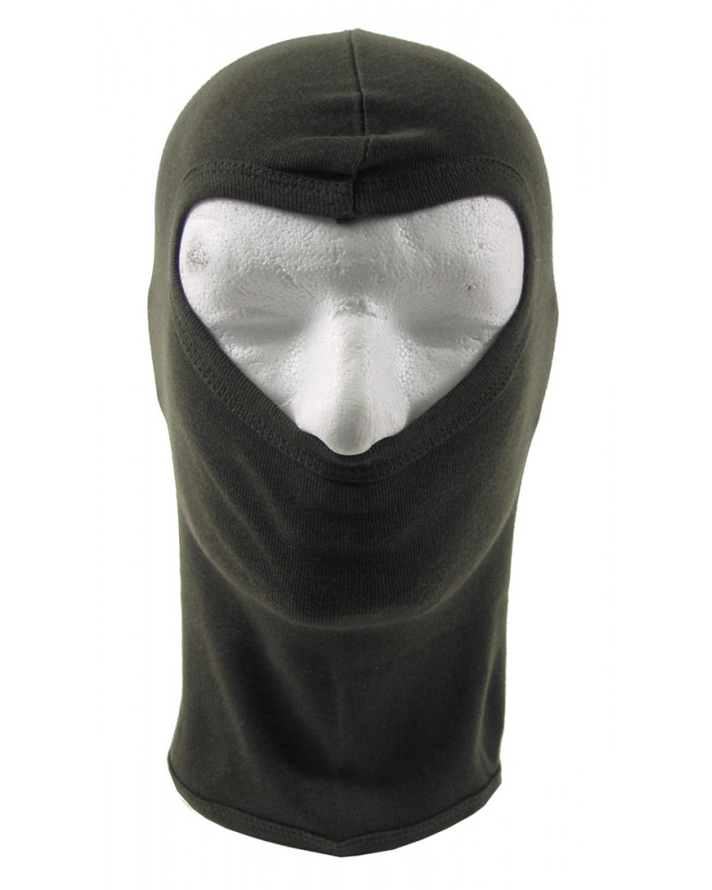 Balaclava, 1-Loch, dünn,oliv, 100 % Baumwolle