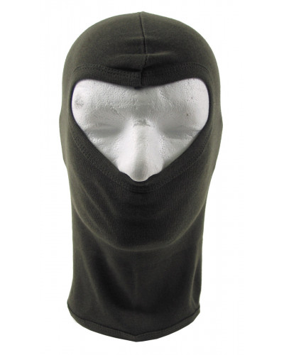 Balaclava, 1-Loch, dünn,oliv, 100 % Baumwolle