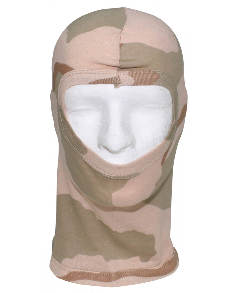 Balaclava, 1-Loch, dünn,3 Fb. desert, 100 % Baumwolle