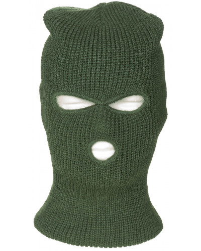 Balaclava, 3-Loch, Polyacryl,oliv