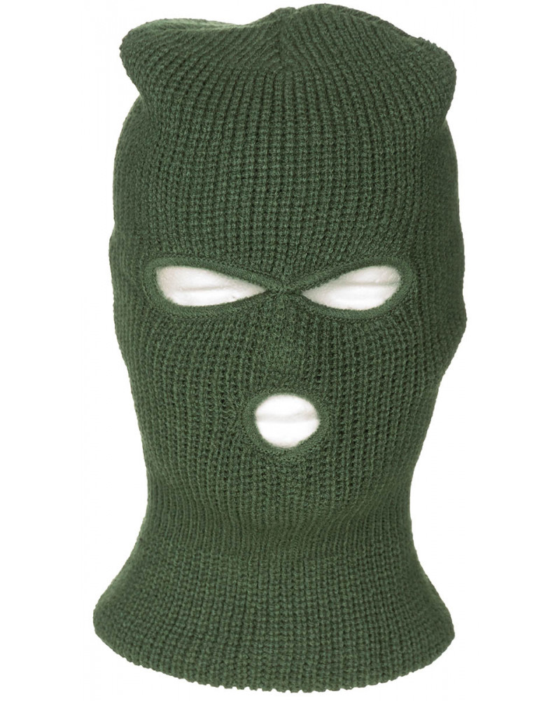 Balaclava, 3-Loch, Polyacryl,oliv