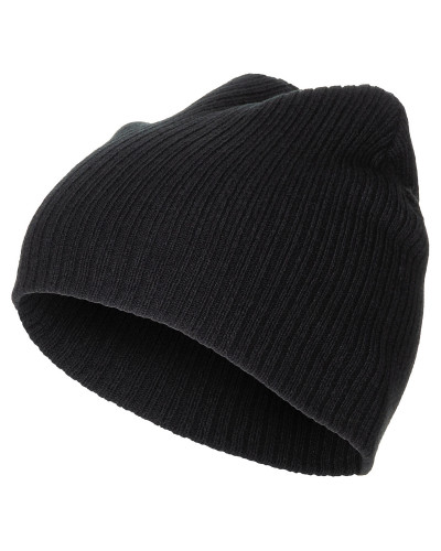 Strickmütze, "Beanie", Rip,schwarz, extra kurz