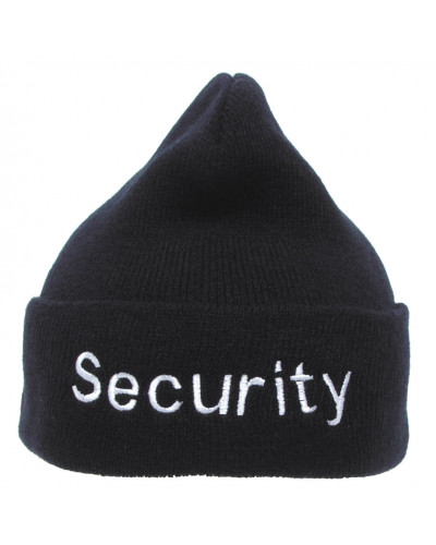 Rollmütze, Polyacryl, schwarz,silber bestickt,"Security"