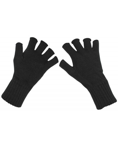Strick-Handschuhe, schwarz,ohne Finger