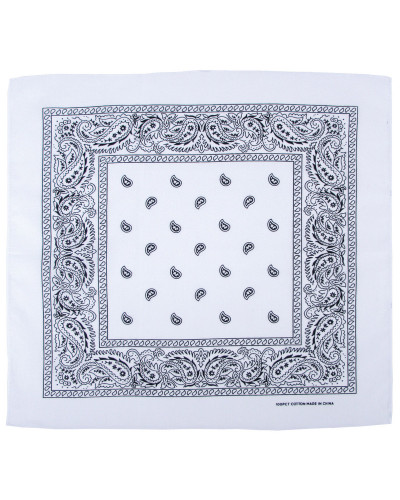 Bandana, weiß-schwarz,ca. 55 x 55 cm, Baumwolle