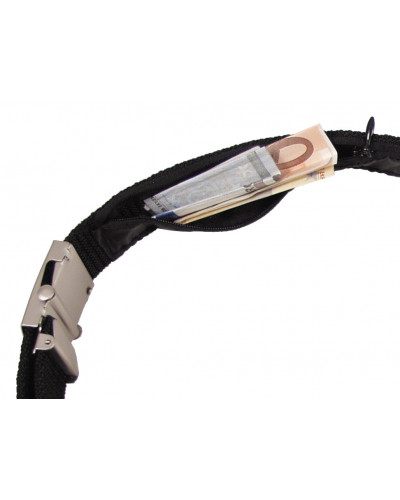 Gürtel, mit Geldfach, schwarz,ca. 3,2 cm