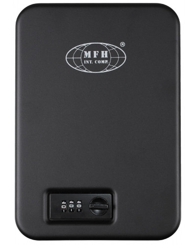 Sicherheitskassette, schwarz,Metall, mit Zahlenschloss
