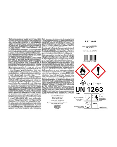 Army Lack, WALD GRÜN,matt, Dose, 1 l