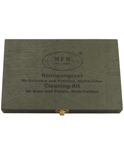 Reinigungsset, für Gewehr undPistole, Multikaliber, Holzbox