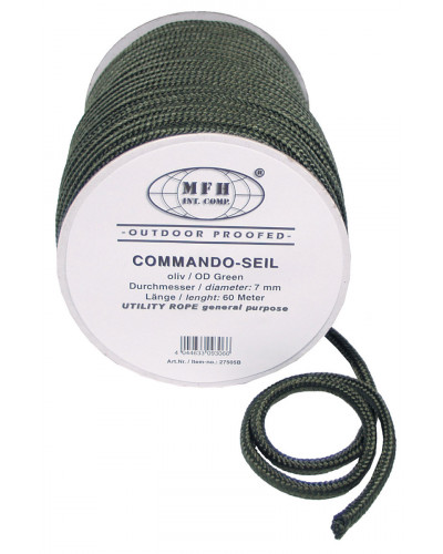Seil, oliv, 7 mm, 60 Meter