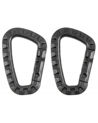 Karabiner, Plastik, schwarz,D 7 mm x 8,5 cm, 2er Pack