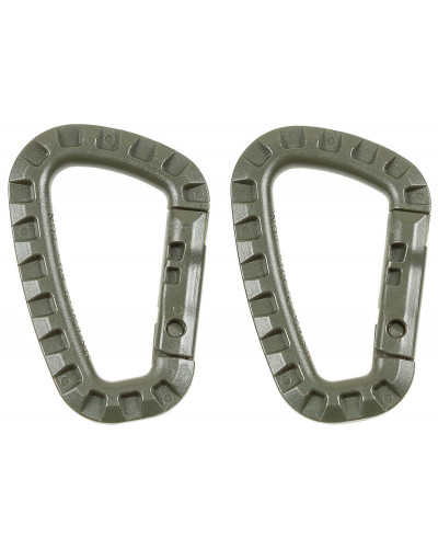 Karabiner, Plastik, oliv,D 7 mm x 8,5 cm, 2er Pack