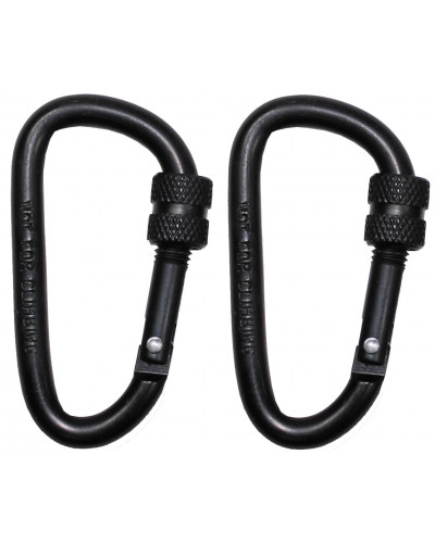Karabiner, Schraubverschluss,D 6mm x 6cm, 2er Pack,schwarz