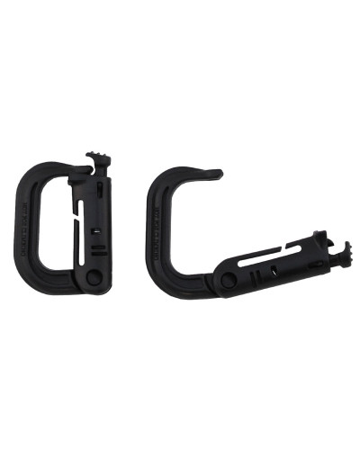 Karabiner, Plastik, "MOLLE",schwarz, 2er Pack