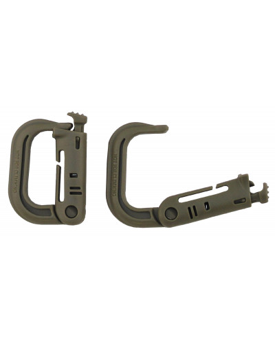 Karabiner, Plastik, "MOLLE",coyote tan, 2er Pack