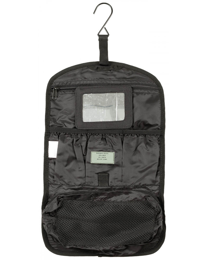 Waschzeugtasche, schwarz,rollbar