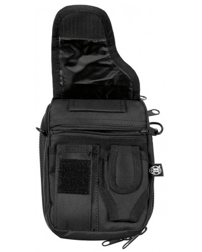 Gürtel-Umhängetasche, schwarz,mit abnehmbarem Holster