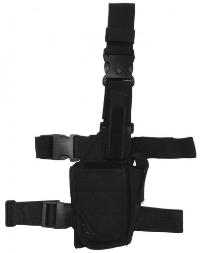 Pistolenbeinholster, schwarz,verstellbar, rechts