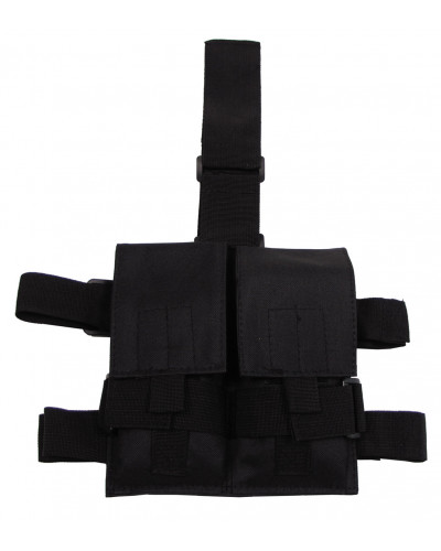 Magazintasche, Beinhalterung,schwarz, 2-fach