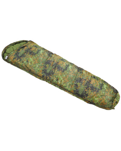 Mumienschlafsack, flecktarn,2-lagige Füllung