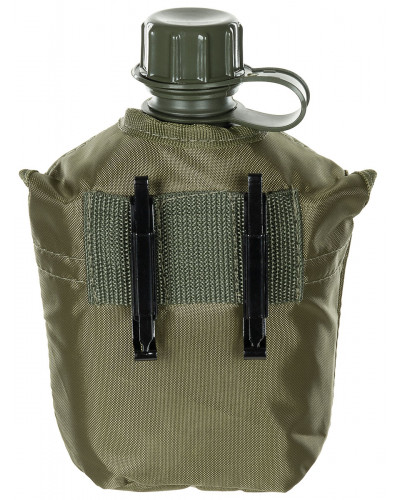US Plastikfeldflasche, 1 l,Hülle, oliv, BPA-frei
