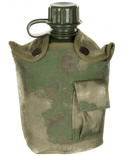 US Plastikfeldflasche, 1 l,Hülle, HDT-camo FG, BPA-frei