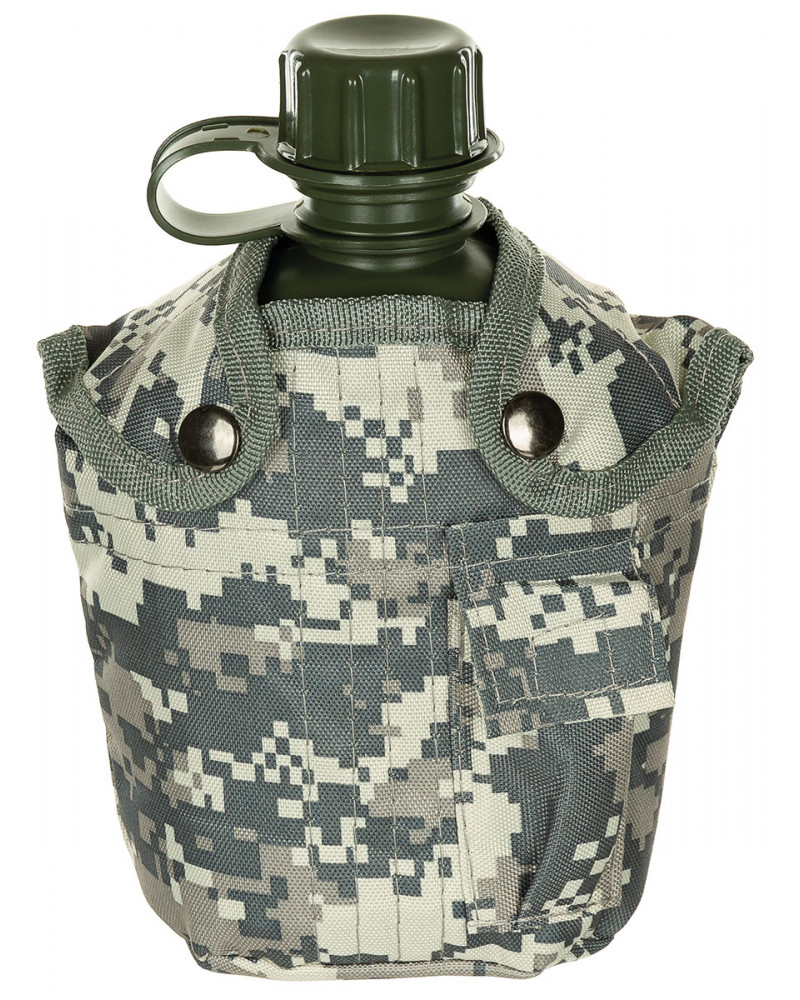 US Plastikfeldflasche, 1 l,Hülle, AT-digital, BPA-frei