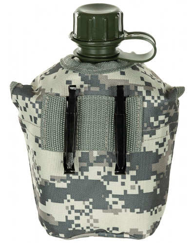 US Plastikfeldflasche, 1 l,Hülle, AT-digital, BPA-frei