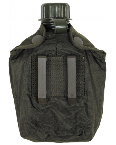 Plastikfeldflasche, oliv, neu,1 l, mit österr. Hülle neuw.