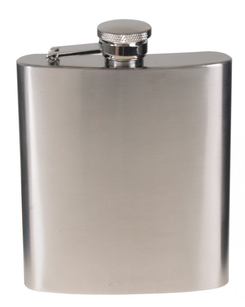 Flachmann, Edelstahl,chrom matt, 8 OZ, 225 ml