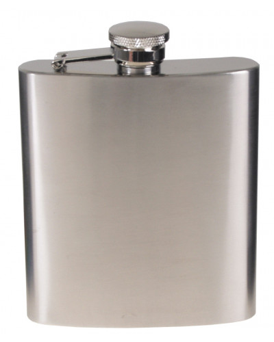 Flachmann, Edelstahl,chrom matt, 8 OZ, 225 ml
