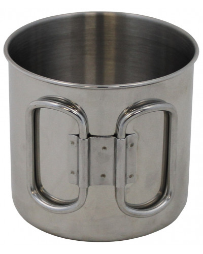 Tasse, Edelstahl, Klappgriffe,ca. 450 ml