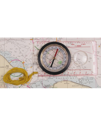 Karten-Kompass, transparent, Kunststoffgehäuse