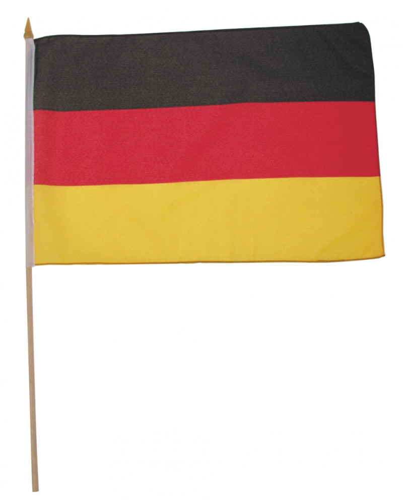 Fahne, Deutschland, Polyester,Holzstiel, 30 x 45 cm