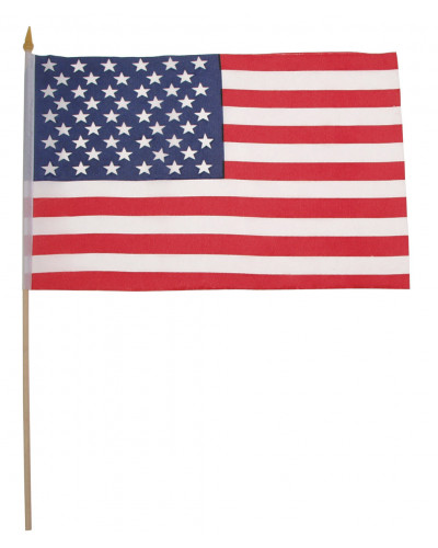 Fahne, USA, Polyester,Holzstiel, 30 x 45 cm