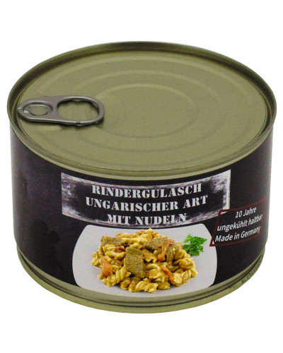 Rindergulasch ungar. m.Nudeln,Vollkonserve, 400 g, 7% Mwst.