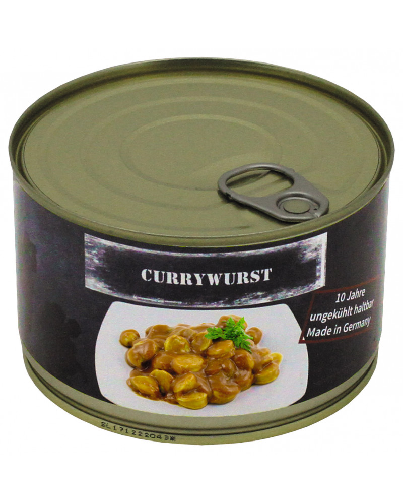 Currywurst, Vollkonserve,400 g, 7% Mwst.
