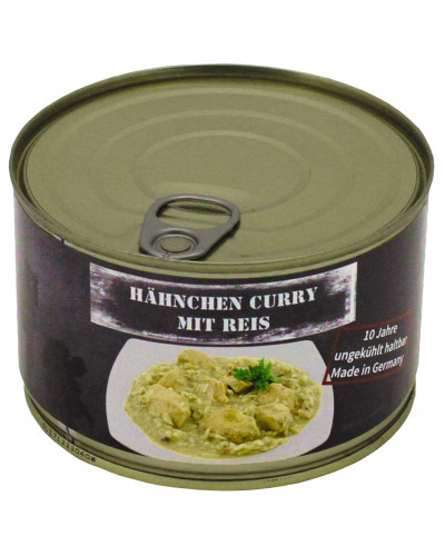 Hähnchen Curry mit Reis,Vollkonserve, 400 g, 7% Mwst.