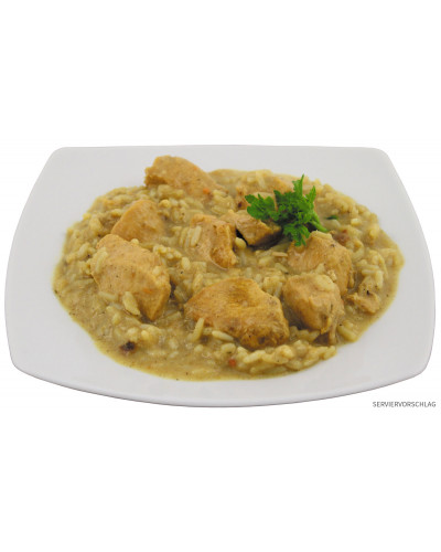 Hähnchen Curry mit Reis,Vollkonserve, 400 g, 7% Mwst.