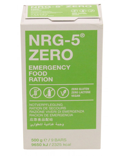 Notverpflegung, NRG-5, ZERO,500 g, (9 Riegel), 7% Mwst.