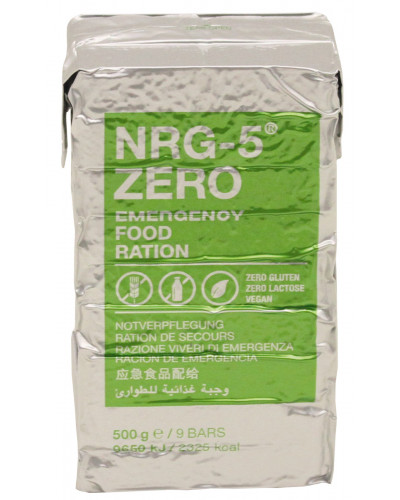 Notverpflegung, NRG-5, ZERO,500 g, (9 Riegel), 7% Mwst.