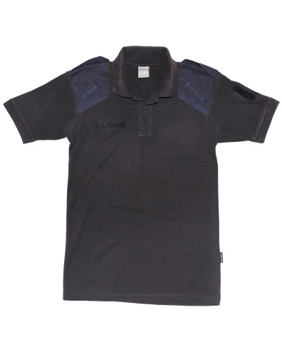 10 Stk. Brit. Poloshirt, blau,Schulterbesatz, gebr.