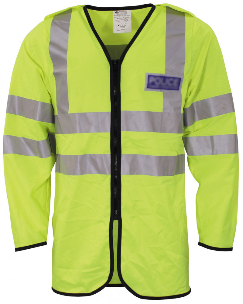 10 Stk. Brit. Signaljacke, gelb,mit Reflektor, gebr.