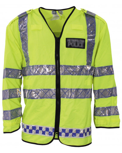 10 Stk. Brit. Signaljacke, gelb,mit Reflektor, gebr.
