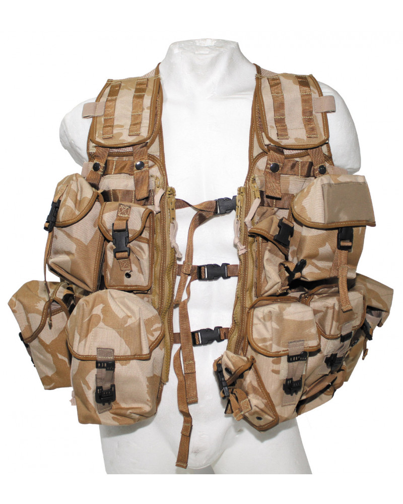Brit. Weste, "Load Carrying","MOLLE", DPM desert, gebr.