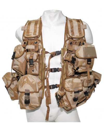 Brit. Weste, "Load Carrying","MOLLE", DPM desert, gebr.