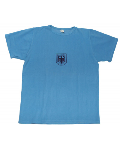 10 Stk. BW Sporthemd, blau, mit Adler,ungestempelt, gebr.