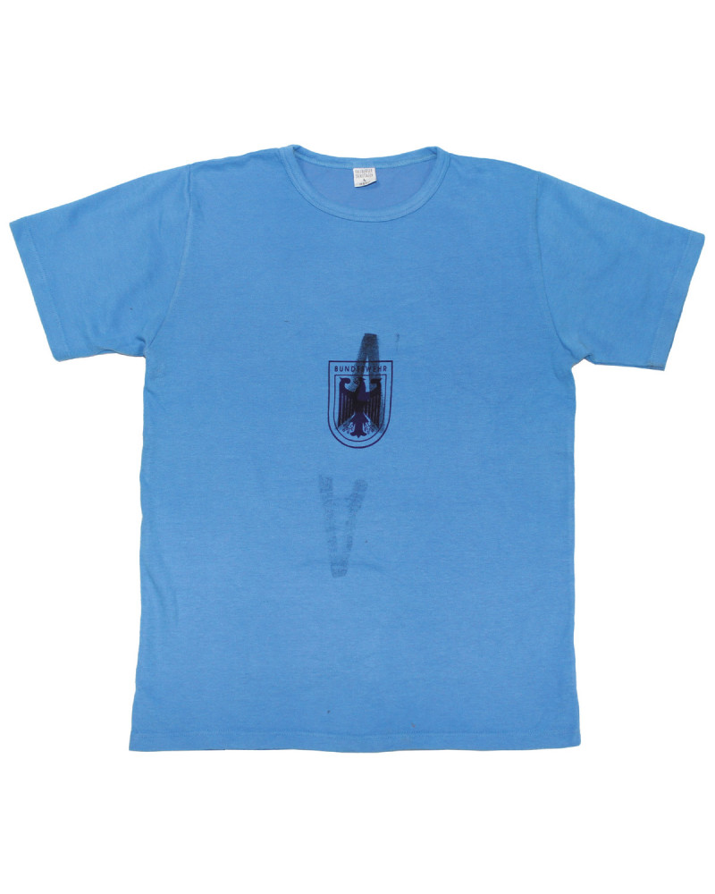 10 Stk. BW Sporthemd, blau, mit Adler,gestempelt, gebr.